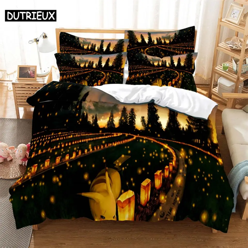 

Trees Bedding 3-piece Digital Printing Cartoon Plain Weave Craft For North America And Europe Bedding Set Queen