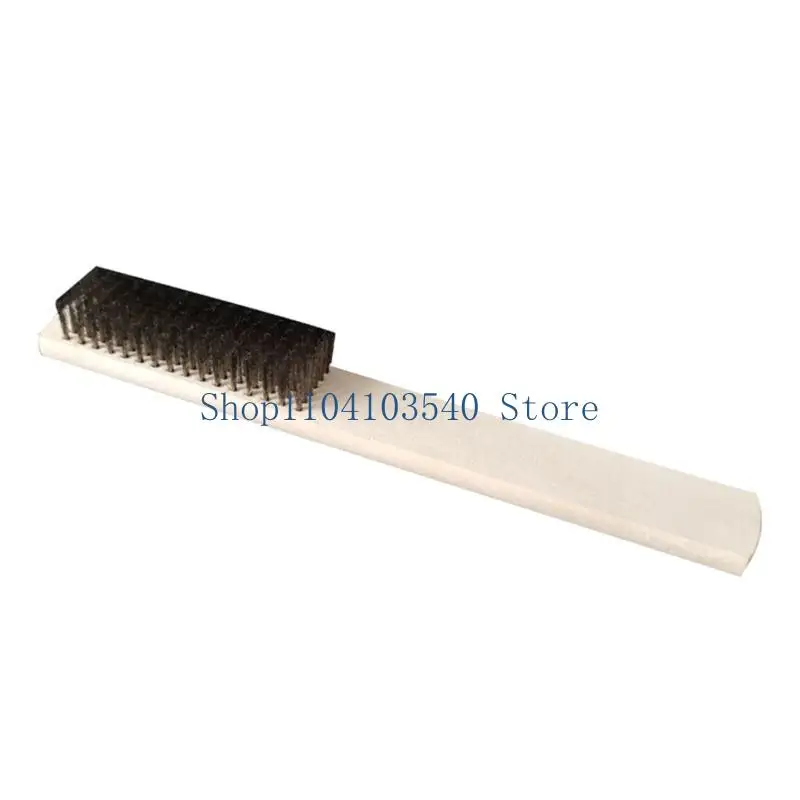 فرشاة سلك 02DC مع فرشاة الأسلاك النحاسية/الصلب الطويلة الخشبية المستخدمة في ورشة العمل المنزلية #3