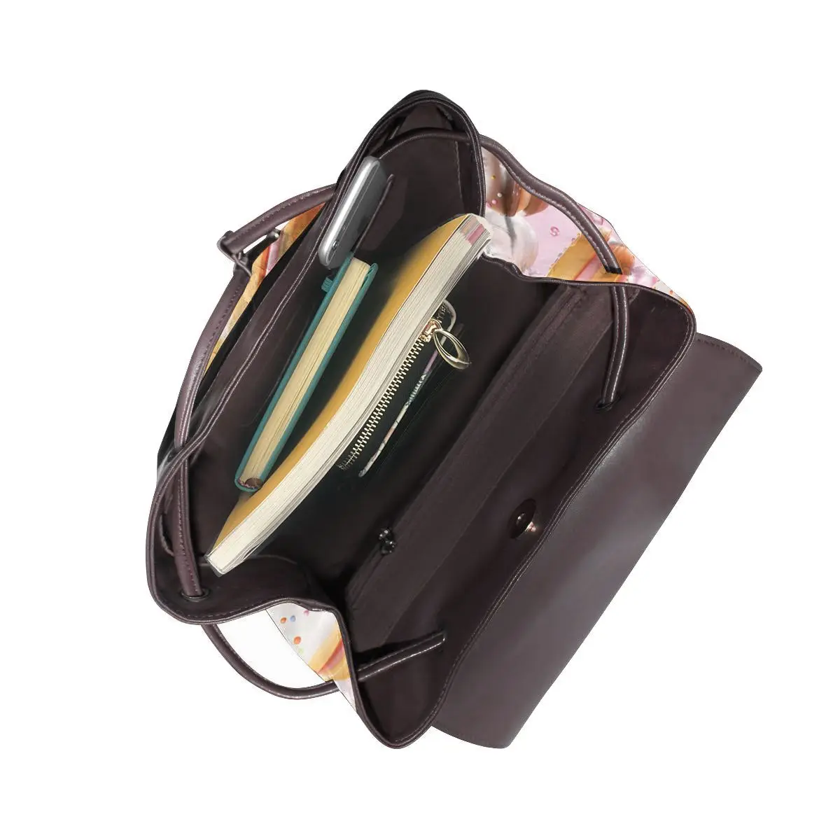 حقيبة ظهر نسائية جديدة بأنماط ثلاثية الأبعاد من Sweet Treats and Pearls، حقيبة ظهر ذات سعة كبيرة من الجلد عالي الجودة وبسيط