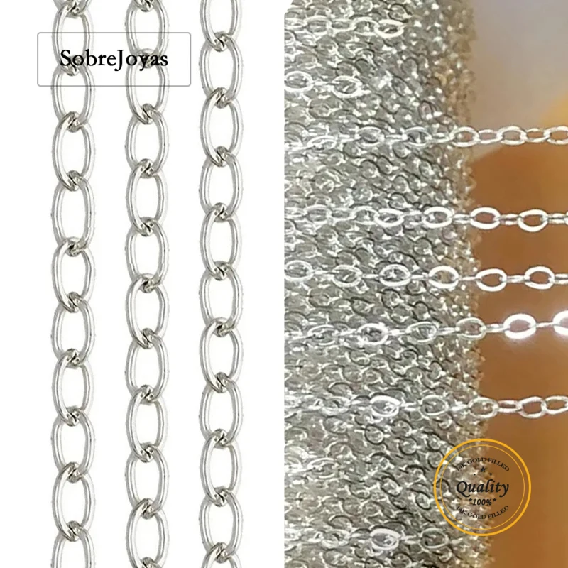 

1.3mm Flat Cable Chain 925 Sterling Silver Unfinished Jewelry Chain for DIY Silver Jewelry Making