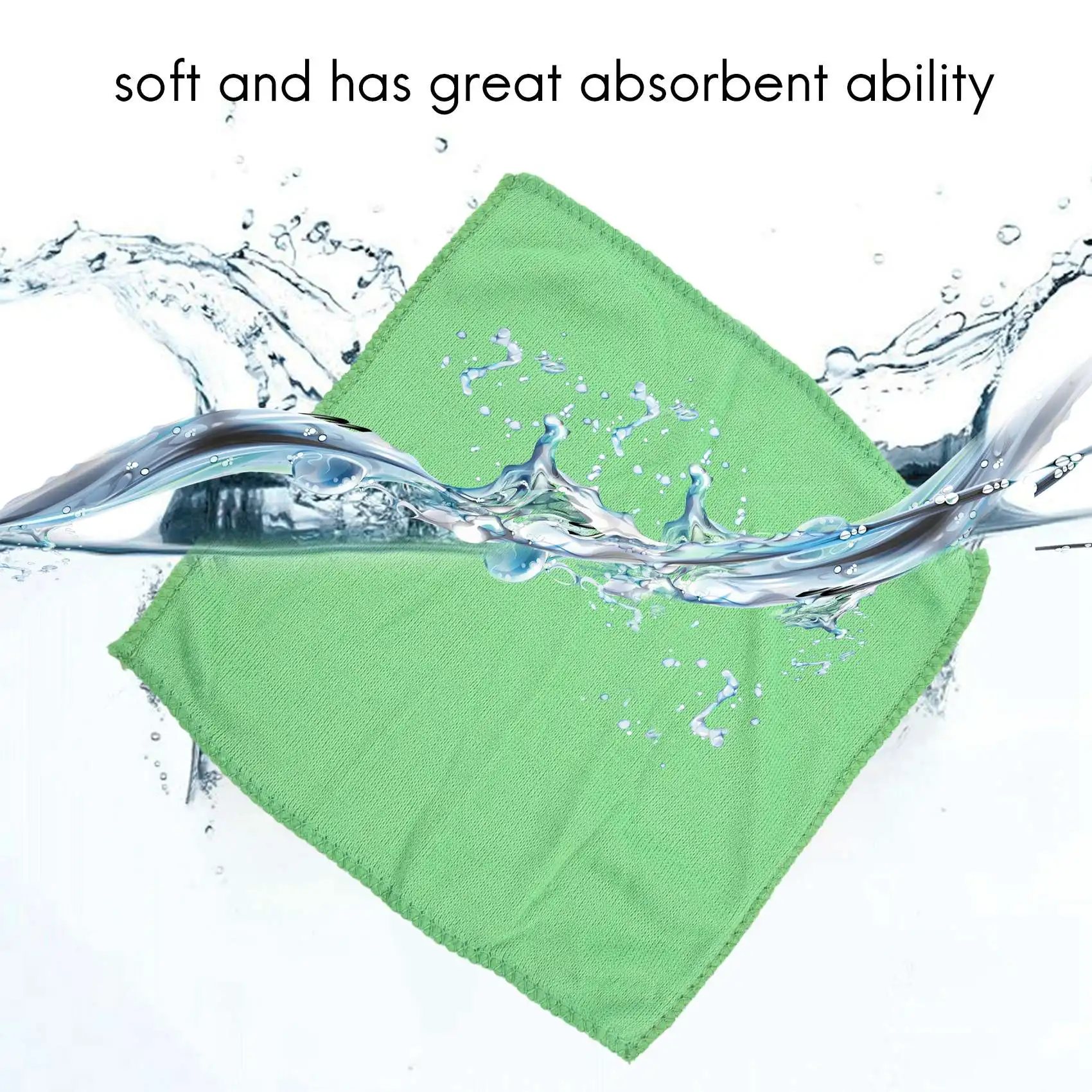 Soft Microfiber Car Wash Toalha, limpeza Duster, Prático Auto Detalhamento, Verde, Novo, 10pcs