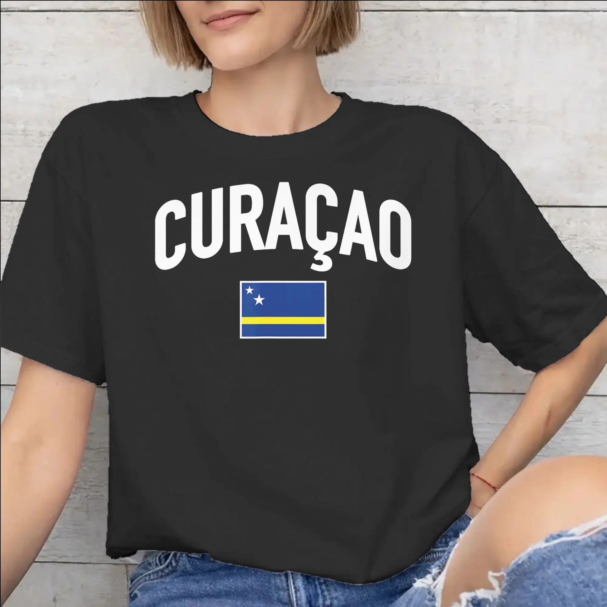 Men Women Curacao Football T Shirt Cotton Printed T-Shirt  Clothing Outfits