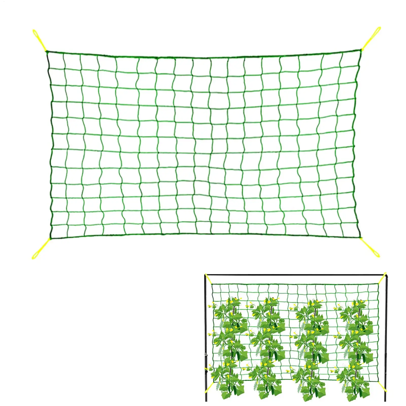 9-strands Plant Climbing Net Plant Trellis Pergolas Polyester Grow Net Garden Trellis Netting With Square Mesh For Climbing