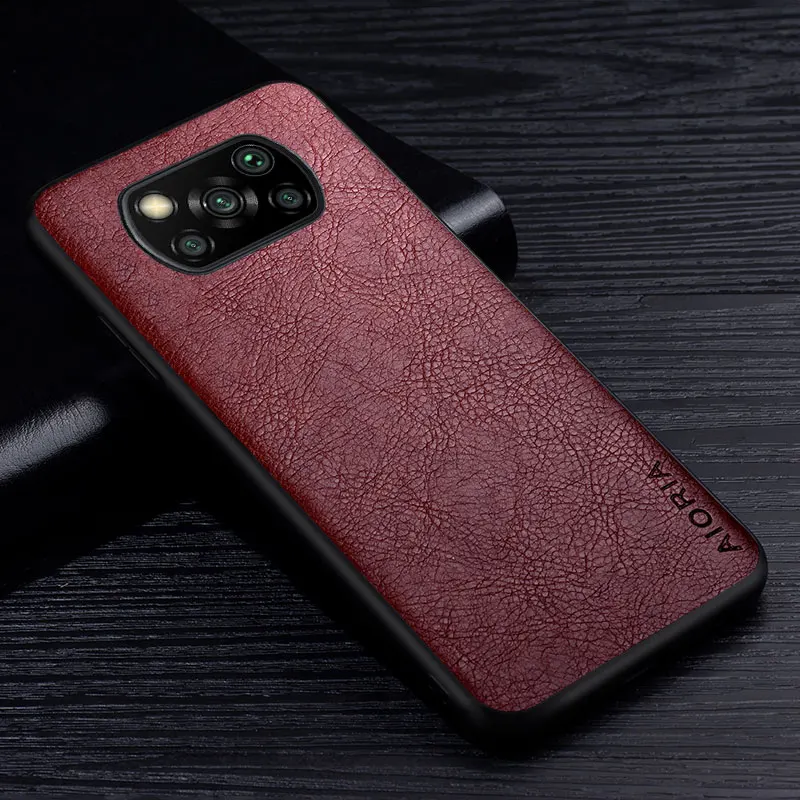 Case For Xiaomi Poco X3 GT Pro NFC Premium Retro Litchi Leather Back Cover for poco x3 nfc x3 pro gt business style phone case