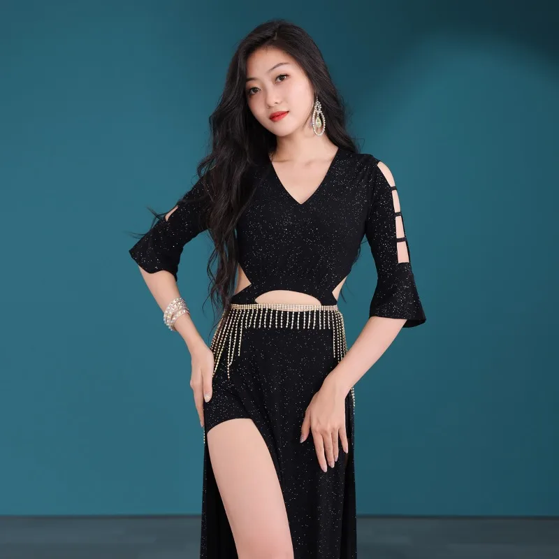 Customized Belly Dance Costumes Women's New Outfit Sexy Hole Digging Dress Performance Clothes Practice Dress