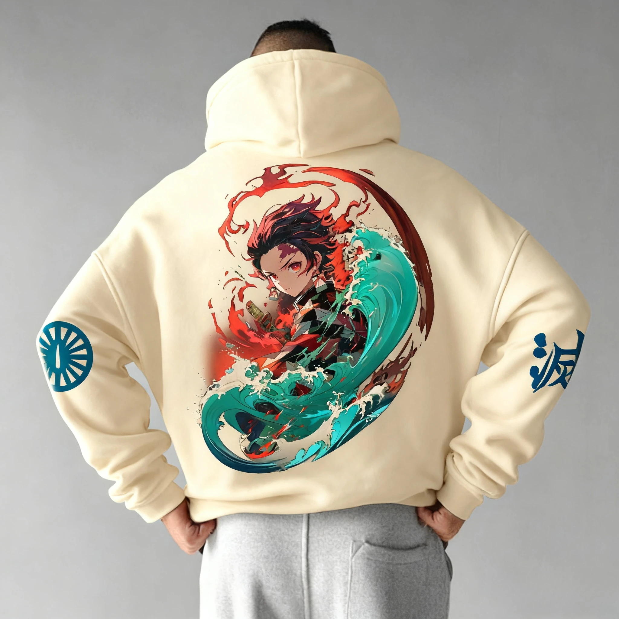 特大アニメプリントパーカー鬼滅の刃男性女性プルオーバースウェットシャツストリート長袖カジュアル秋冬 Y2k トップス