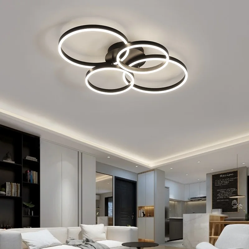 Living Room Ceiling Lights New Modern Simple Atmosphere High Grade Nordic Hall Light Luxury Bedroom Led Ceiling Lamp Ring