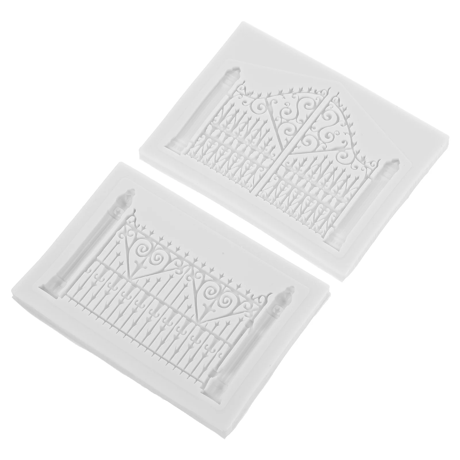 

2Pcs Silicone Cake Molds Retro Fence Shaped Baking Tools White Fondant Chocolate Cookie Molds Non Stick Durability Home