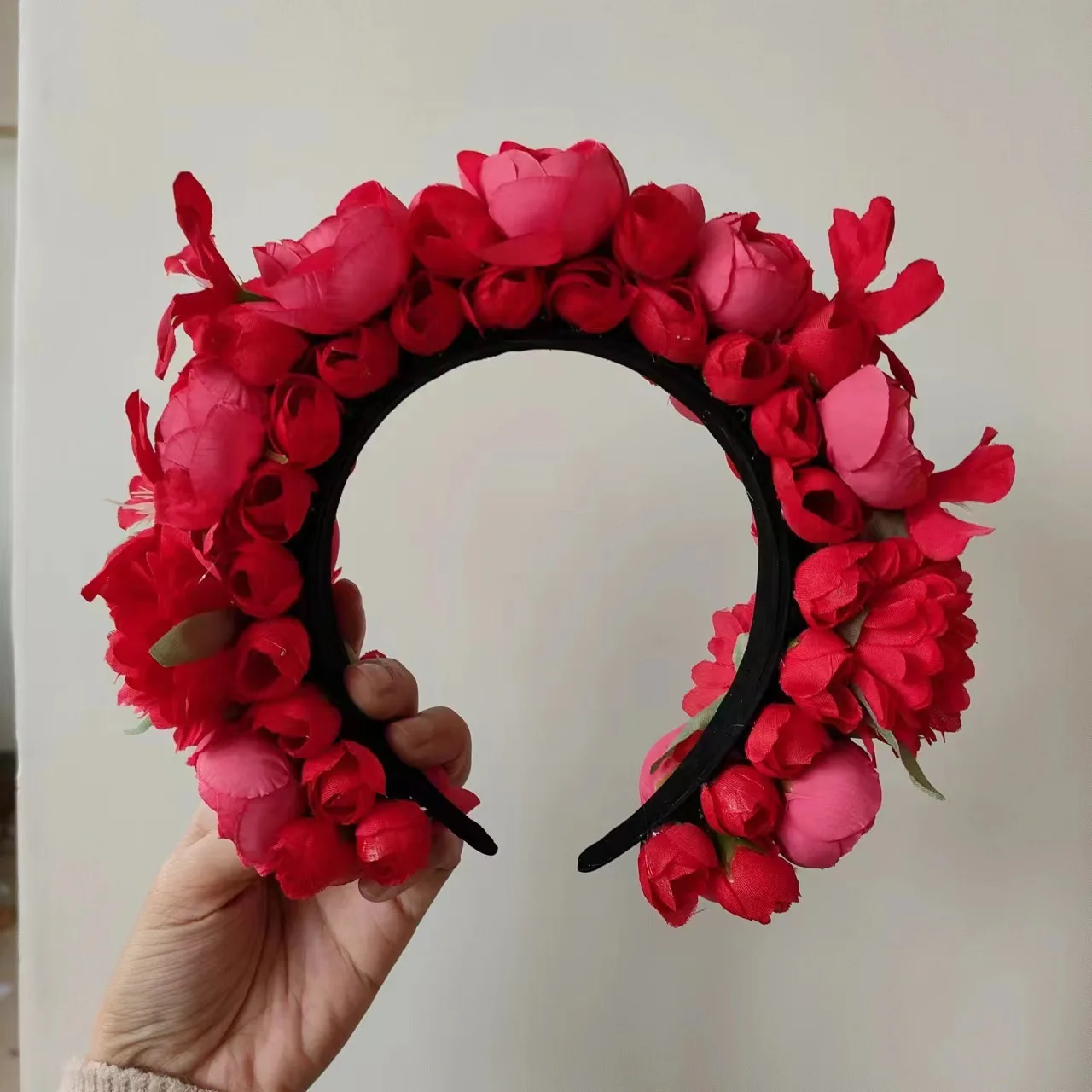 عصابة رأس زهور ثلاثية الأبعاد ، دبوس شعر الفتاة ، إكسسوارات زي هان ، خرافية وطنية