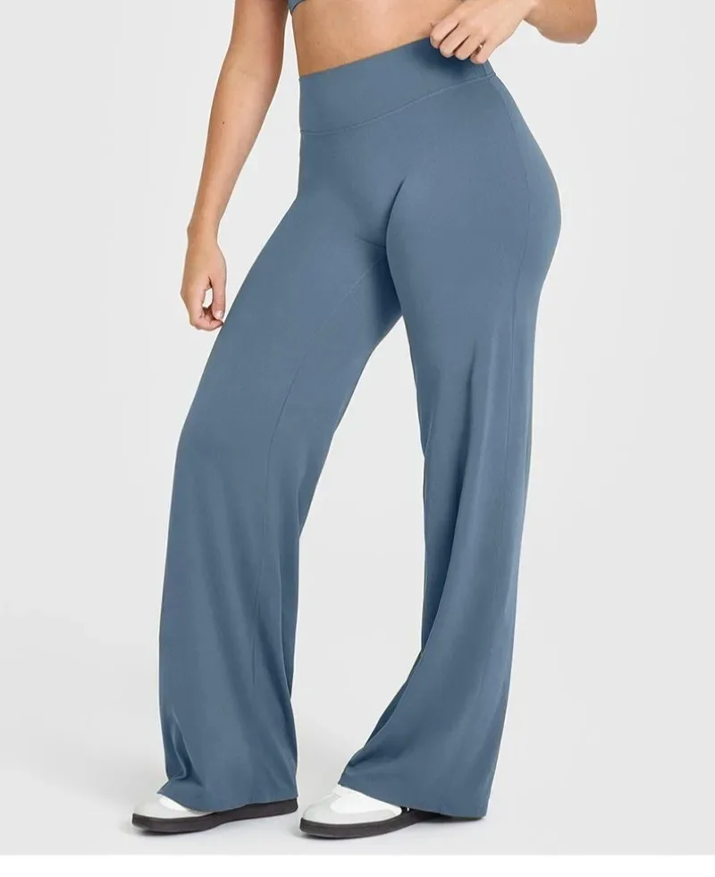 Womens Straight Leg Pants – High Waisted Wide Leg Yoga Pants Breathable Loose Baggy Sweatpants for Gym Running Casual Wear