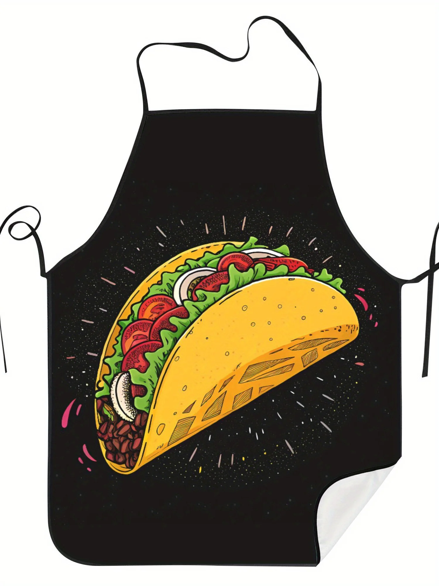 

Mexican Taco and Ingredients Printed Apron for Men and Women Vibrant Food Art Kitchen Cooking Apron