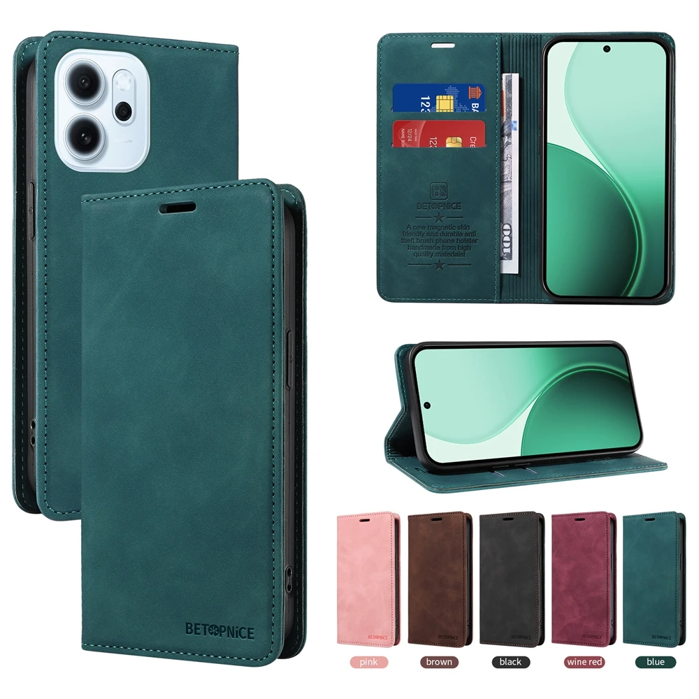 RFID Blocking Magnetic Wallet Case for OPPO Reno 15F 15 14F 