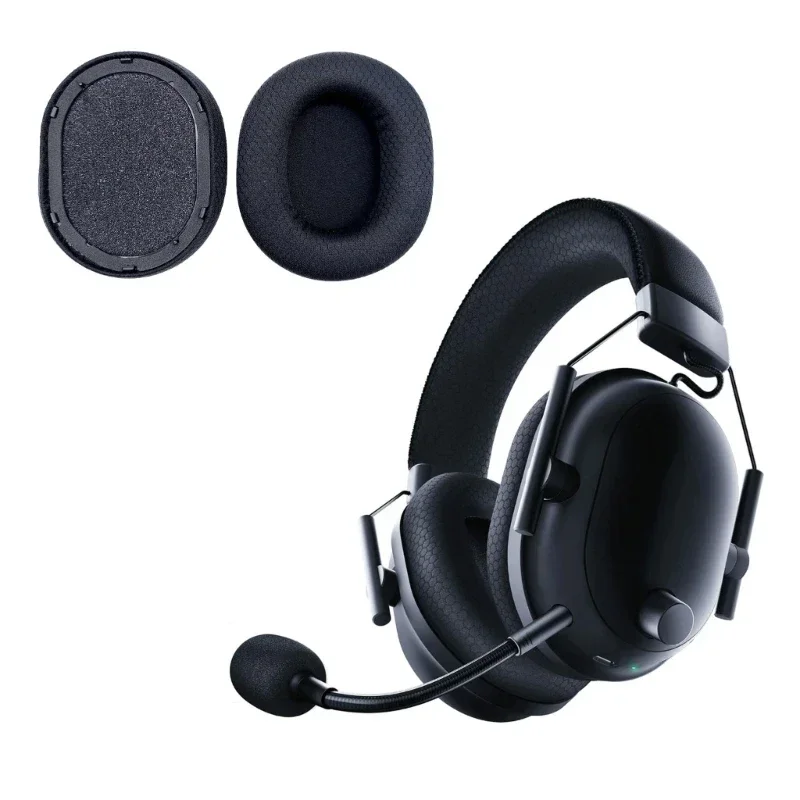 

NUNUVV Replacement Earpads With buckle for Razer Blackshark V2 Pro 2023 Earmuffs Ultra-soft Sponge Cushion Cover Headphone ，