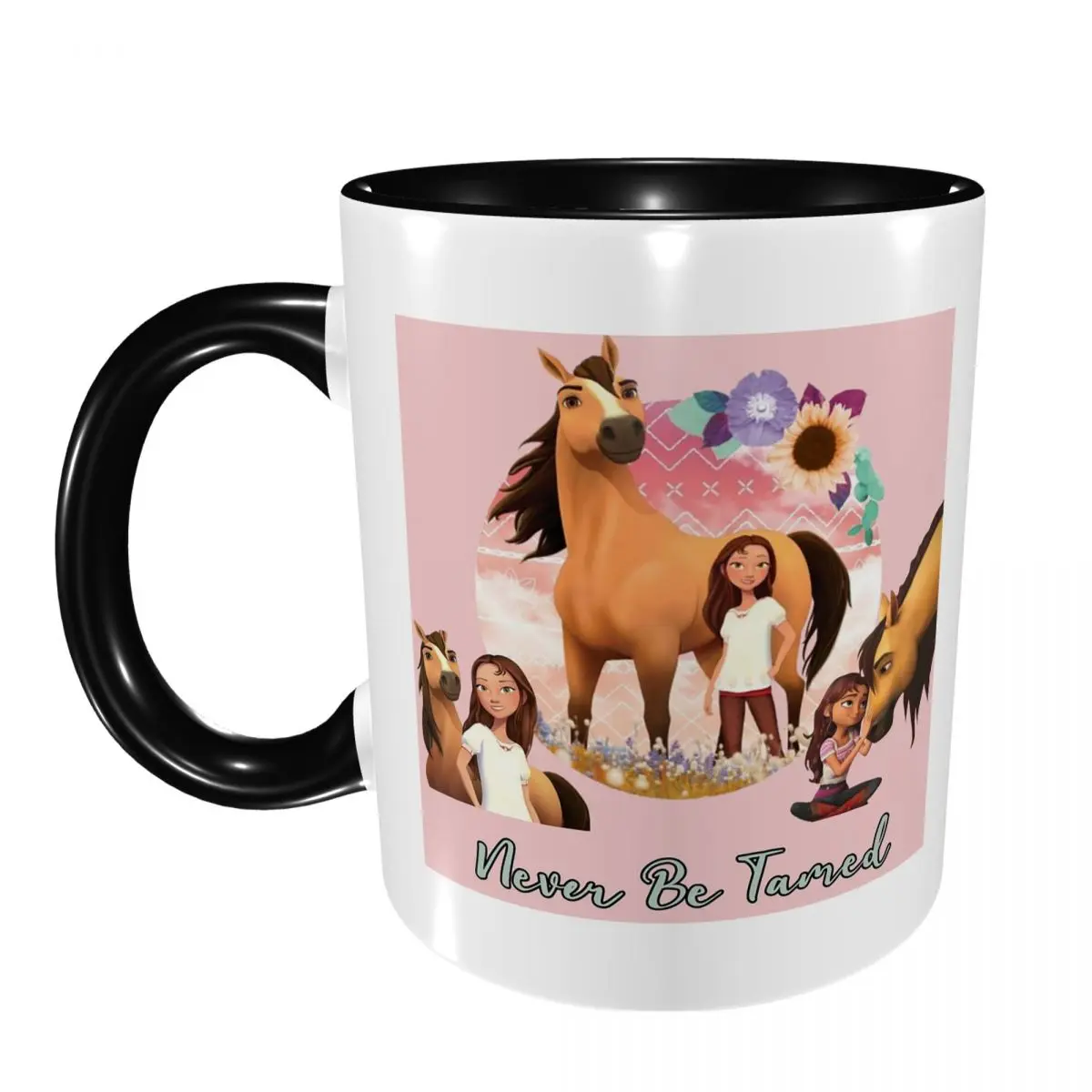 Never Be Tamed Spirit Riding Free Mug Funny Ceramic Coffee Cups Tea Mugs Milk Cup Drinkware Gifts for Friends