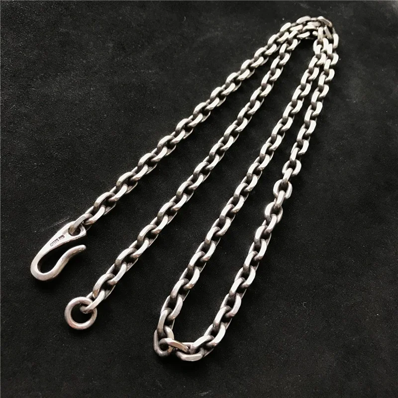 

New S925 Silver Necklace For Men And Women 4Mm Trend Jewelry Vintage Sweater Chain Fashion Gift Free Shipping