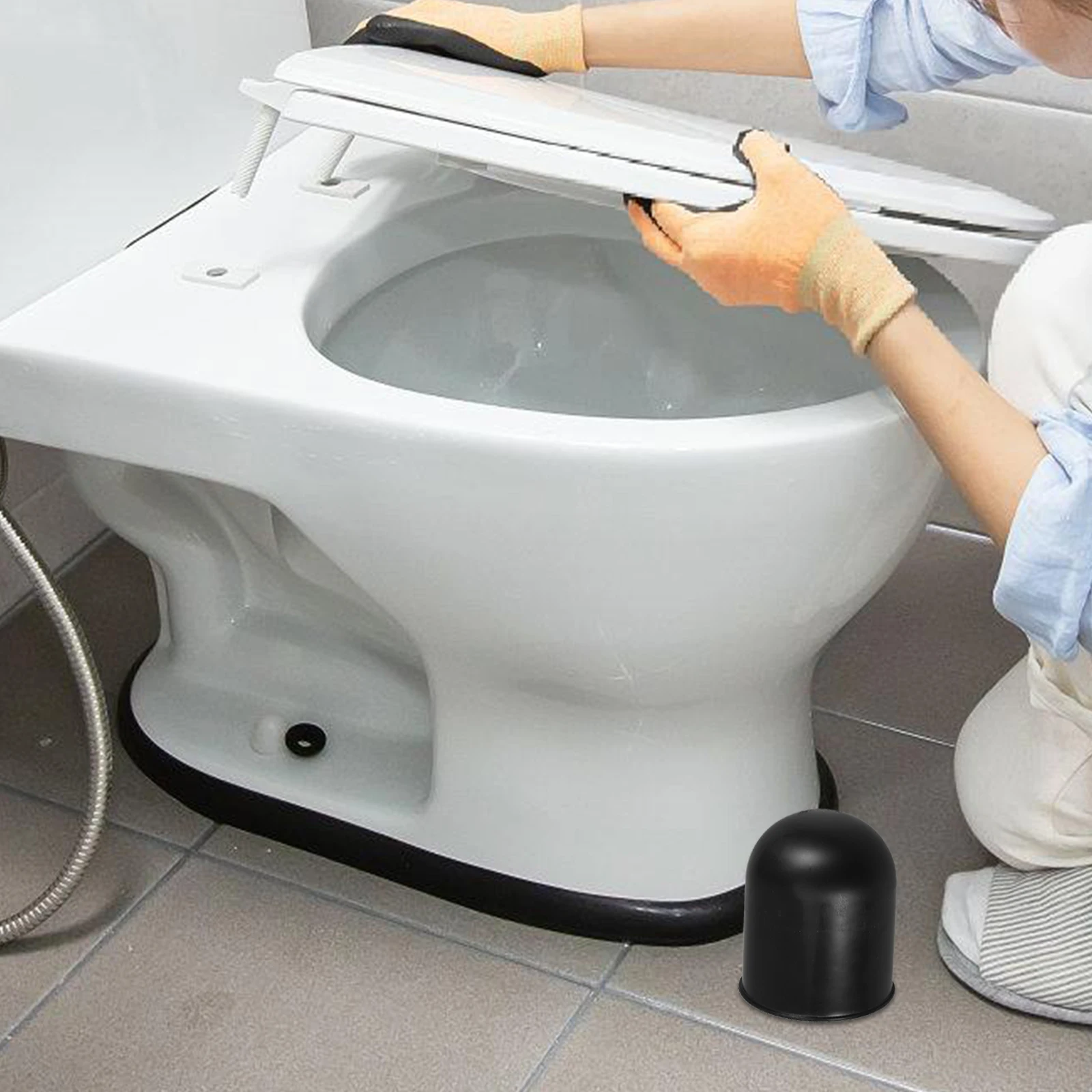 

2Pcs Toilet Base Cup Bowl Toilet Tool Holder Bathroom Cleaning Tool Round Buttom ABS Plastic Part Storage Container