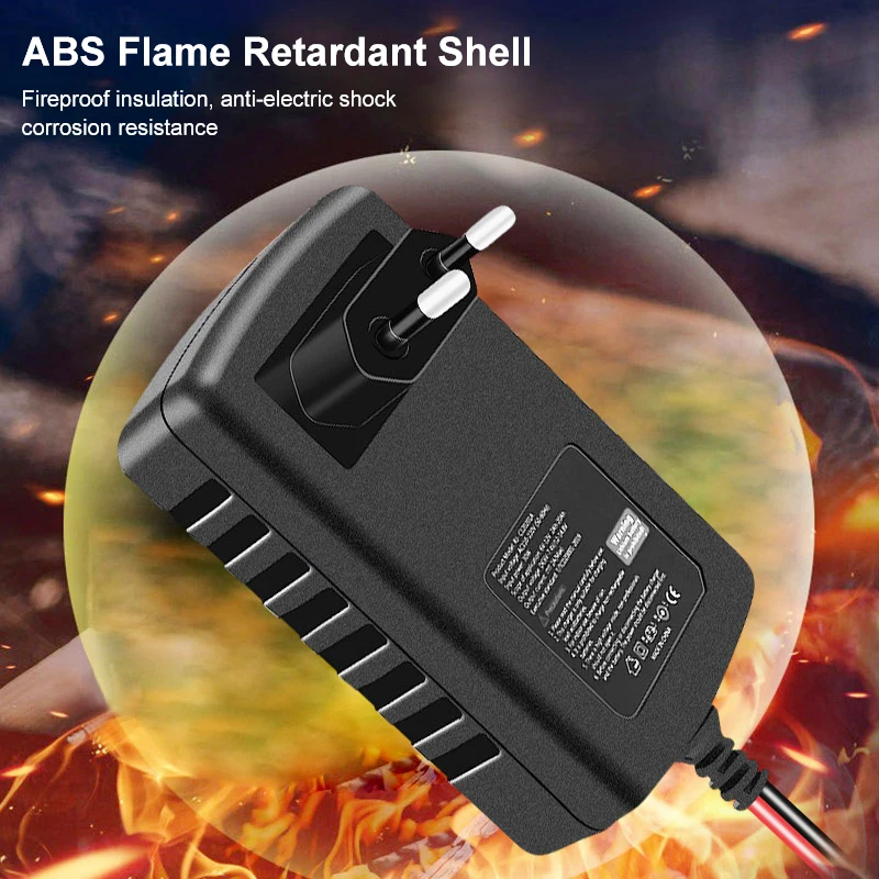 EAFC 12V 6V Motorcycle Car Battery Charger 2A Fully Automatic Lead Acid Battery Charger Mini Motorcycle Toy Battery Charger