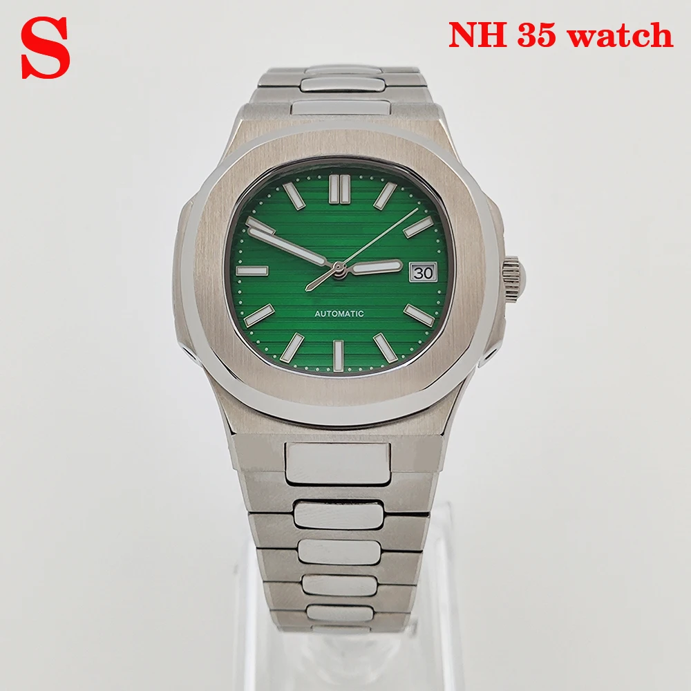 防水ステンレススチールノーチラススタイル機械式時計 NH35 ムーブメント男性と女性の高品質時計