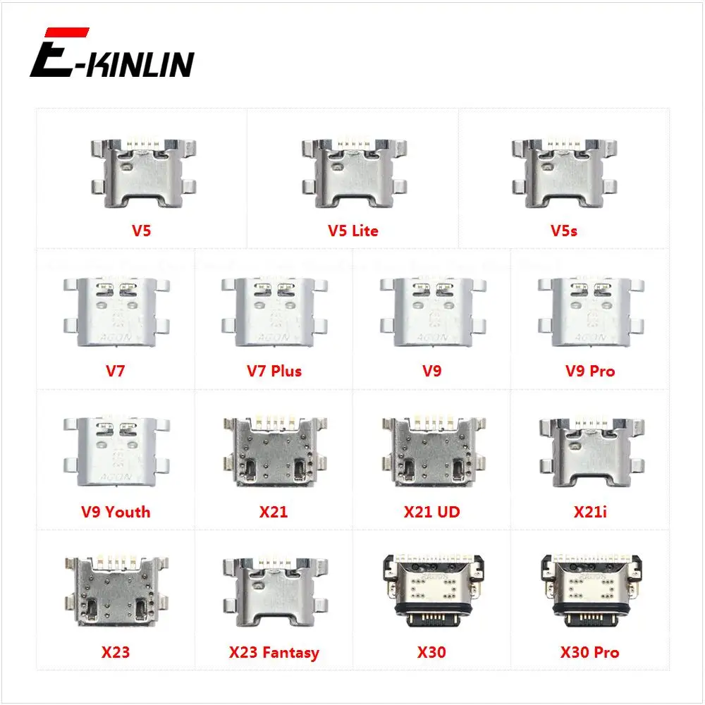 Micro USB Jack Connector Socket For Vivo V5 Lite V5s V7 Plus V9 Pro Youth X21 UD X21i X23 X30 Type-C Charging Port Charger Plug