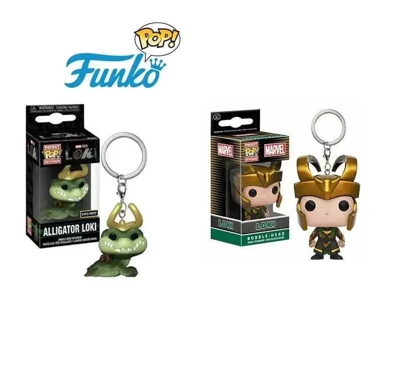 

NEW Funko POP Keychain Toy Pocket Pop Keychain Alligator Loki Action Figure Bobble Head Loki Collection Model Toys Keyring Gifts