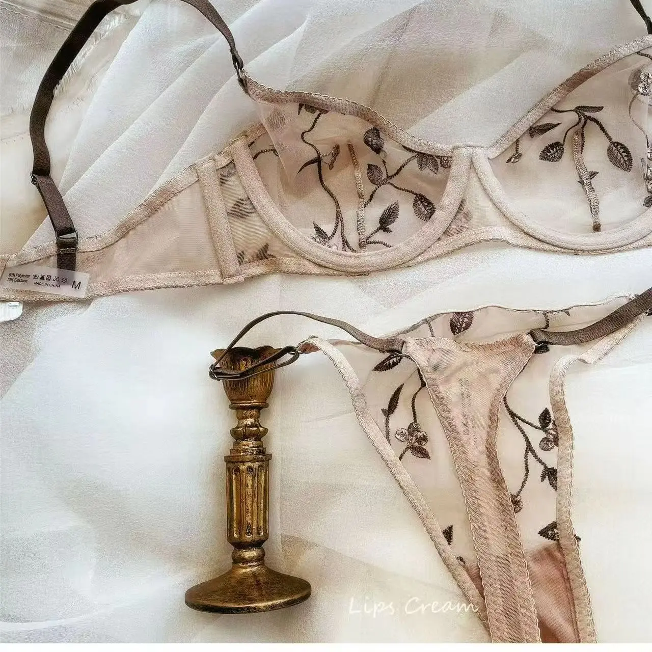 Elegant Summer Lace Bra Sheer Embroidered Comfortable Support Anti-Sag Full bra Modest Design & Women Large ChestKUCLUT
