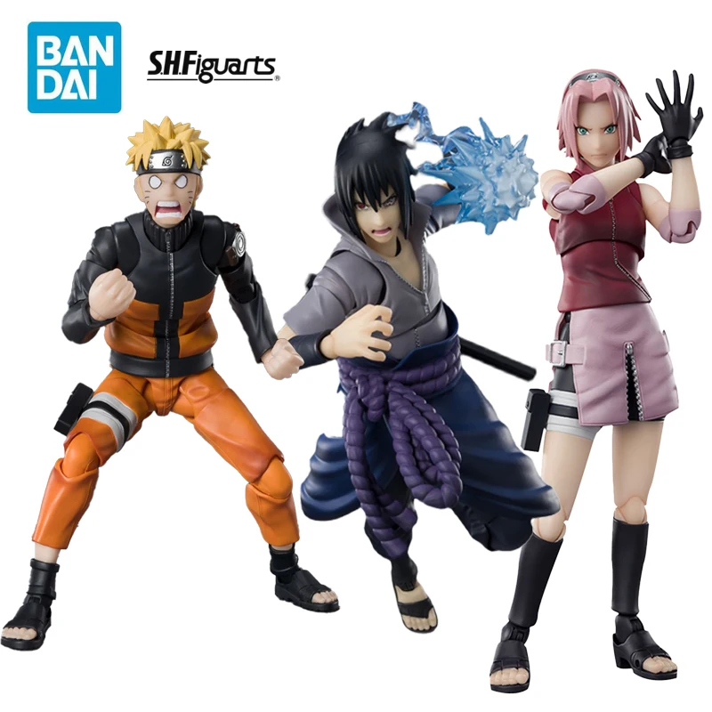 

In Stock Original Bandai Naruto 2.0 Shfiguarts Uchiha Sasuke Uzumaki Naruto14Cm Action Figurine Model Toys for Boys Gift