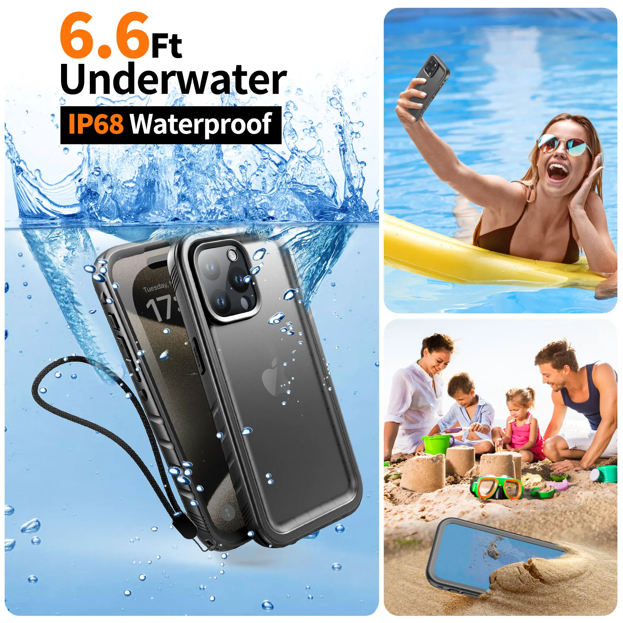 Cozycase Waterproof Case for iPhone 17 16 15 14 13 12 11 Pro Max