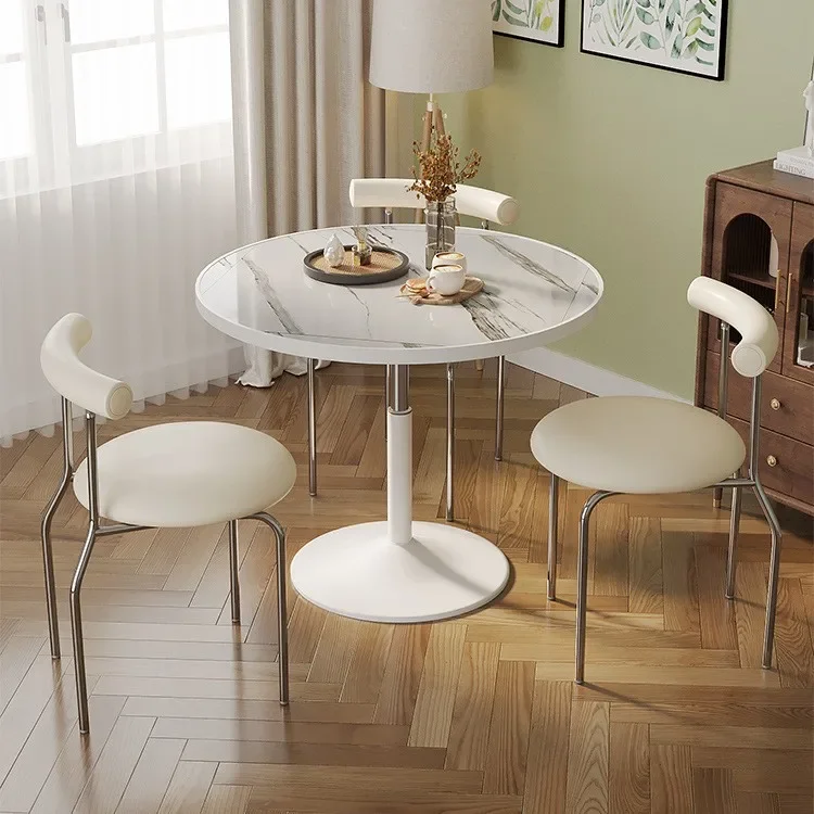 Simple small round  with pulley household liftable balcony leisure negotiation  bedside table eating