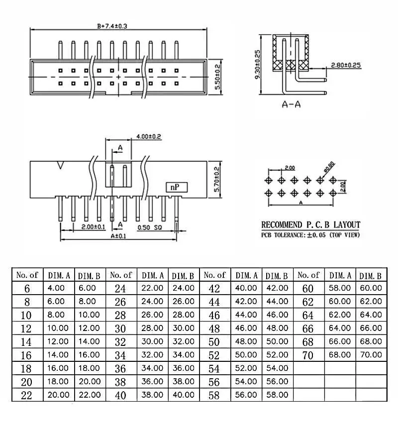 2~5~10 Stück einfacher Bullhorn-Stecker mit gebogener Nadel, 2,0 mm Rastermaß, JTAG-Sockel, IDC 3-8P 10P 20P 30P 40P 50P – Detail 1