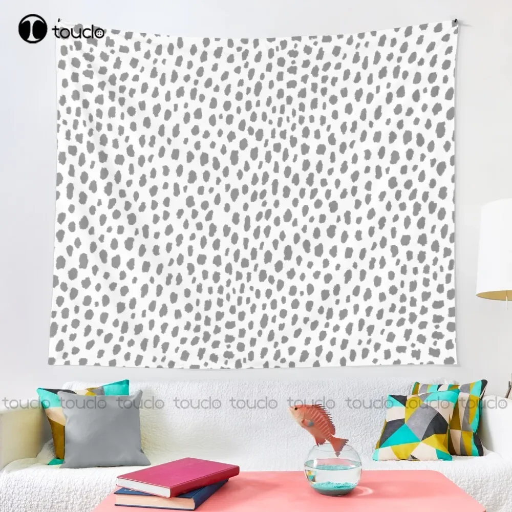 Gray Dalmatian Spots (Gray/White) Tapestry Wall Tapestry For Living Room Blanket Tapestry Bedroom Bedspread Decoration