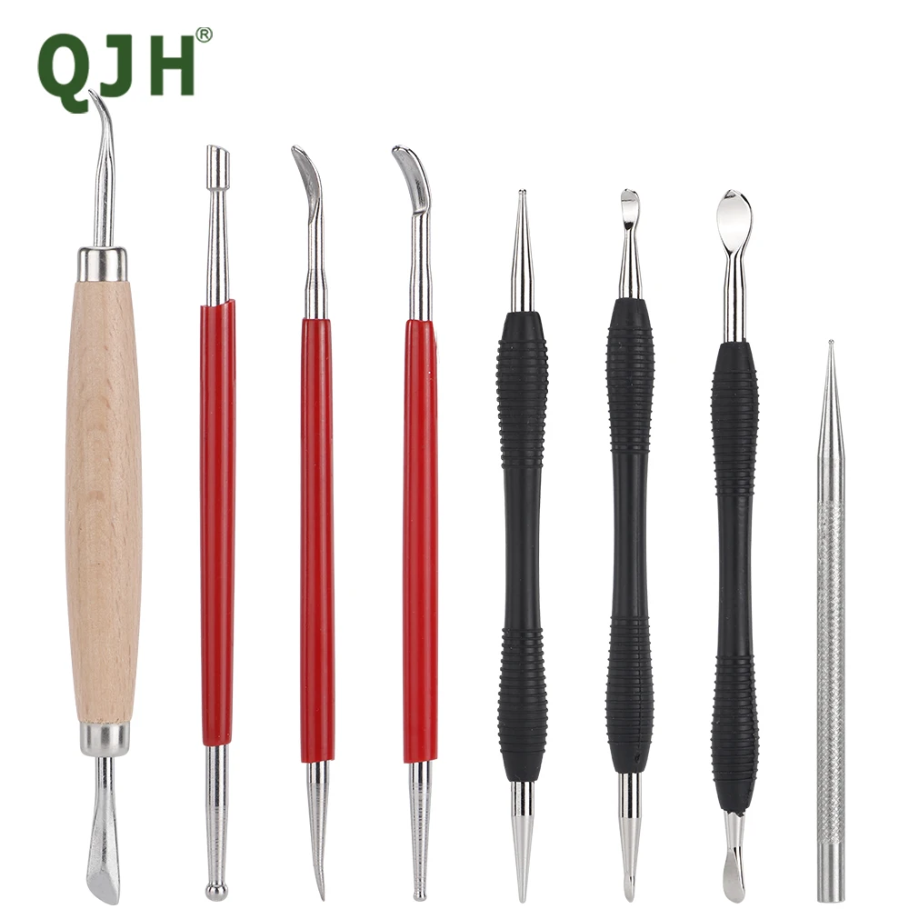 DIY Leather Carving Kit with Double Ended Sculpting Tools for Shaping And Embossing - Craftsmen's Essential Leathercraft Tool Se