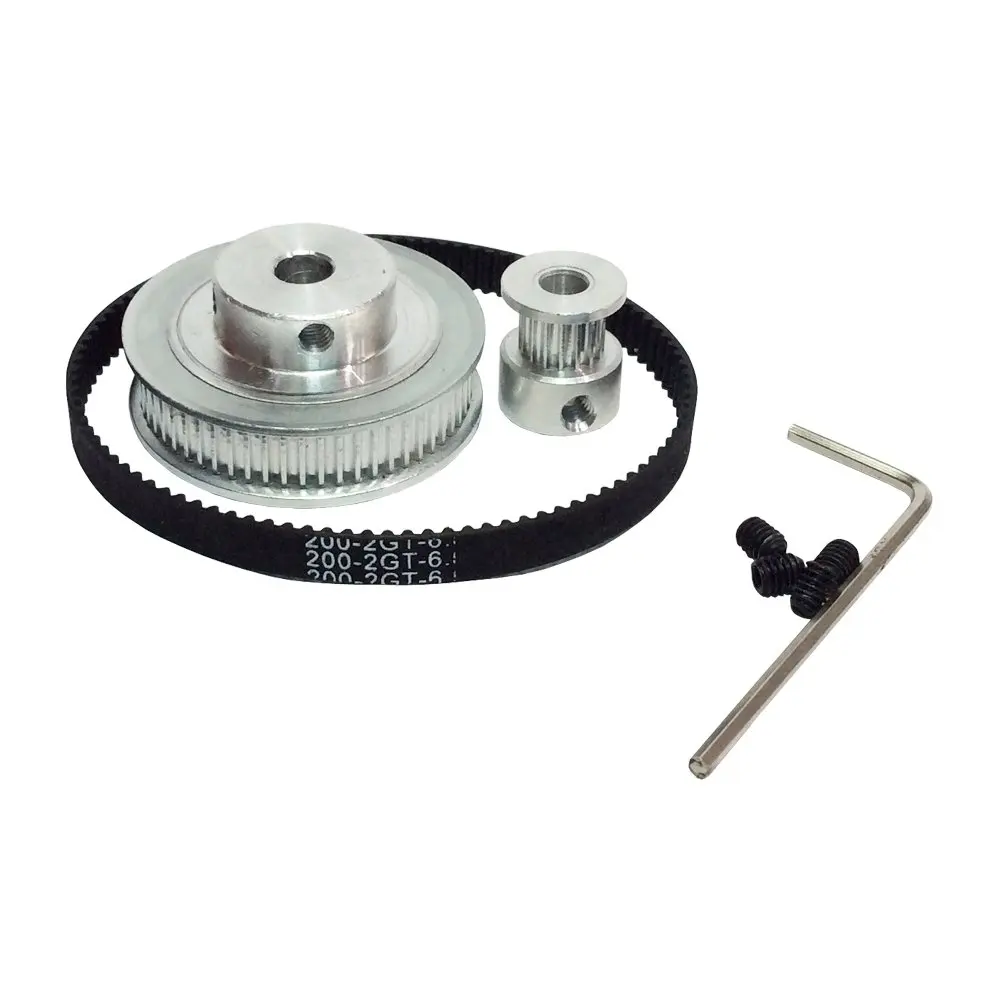 

HTD 2GT Timing Belt Pulley Kits GT2 Timing Belt Closed-Loop 200mm Pulley 20 Teeth and 60 Teeth for 3D Printer Accessories