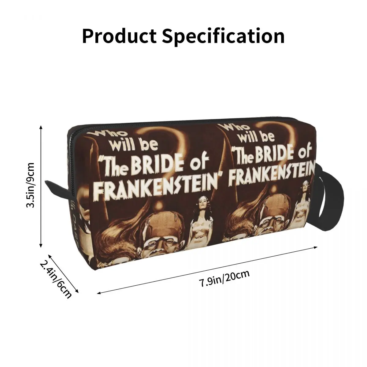 Bride Of Frankenstein Poster Makeup Bag Cosmetic Organizer Toiletry Cosmetic Bag for Women Beauty Travel Pencil Case