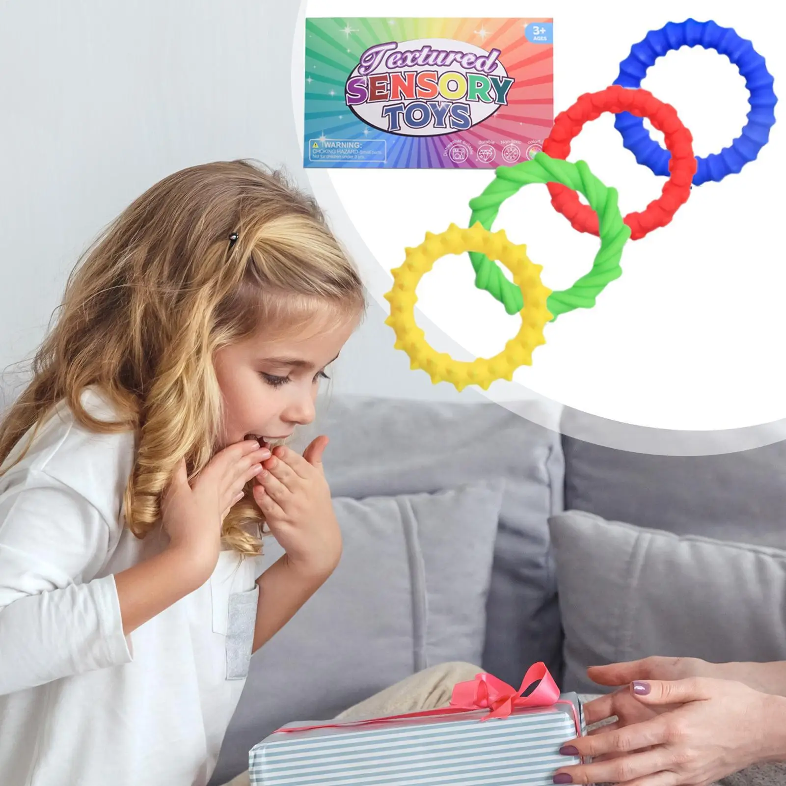 Fidget pulseira brinquedo elástico emoção calmante pulseiras de pulso brinquedos sensoriais para crianças para sala de aula viagem deslocamento dormitório piquenique
