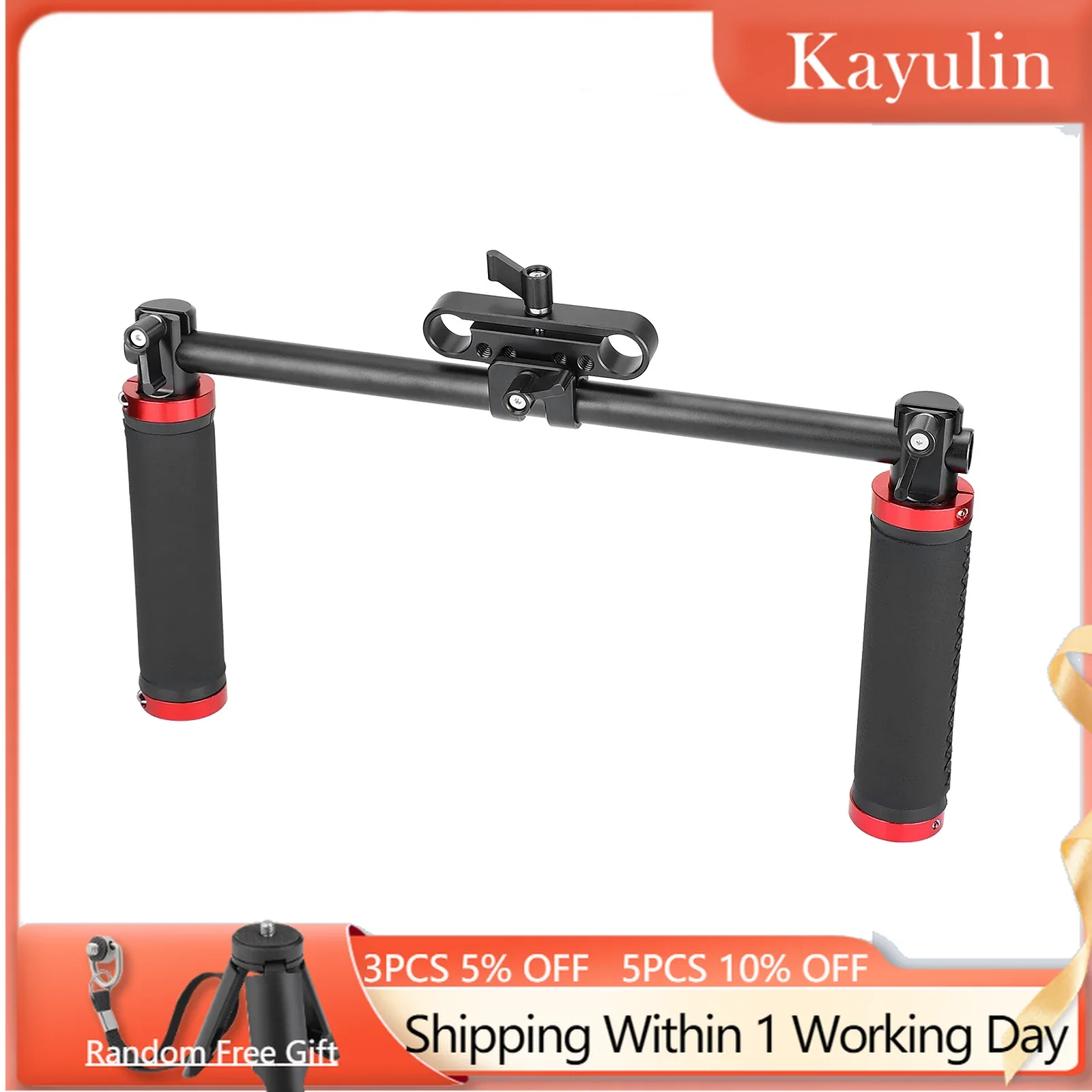 

SZRIG Handle Grips Front Handbar Clamp Mount with 15mm Rod Clamp for 15mm Rod Support System Shoulder Rig