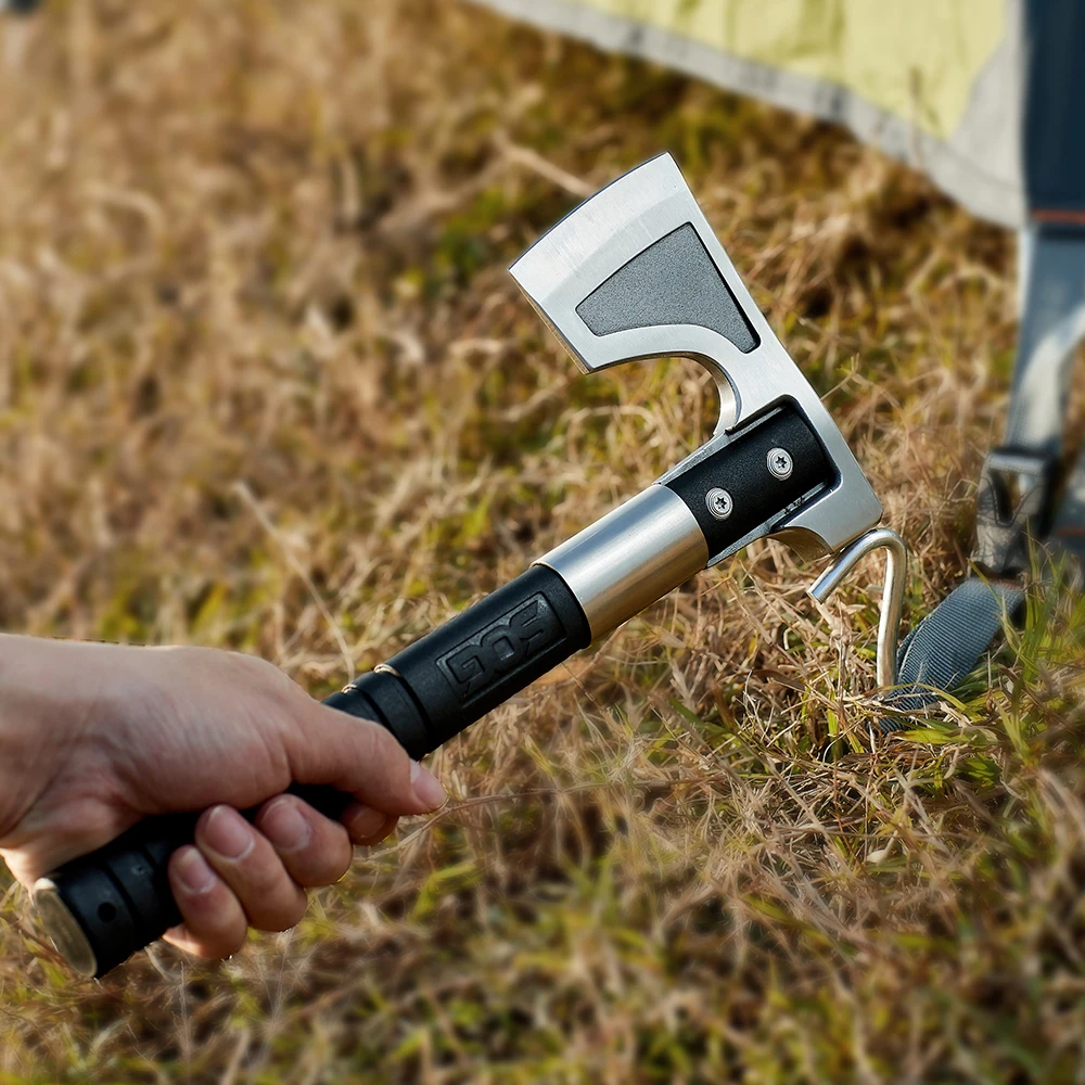 أداة مطرقة هاتشيت للتخييم مع غمد 3.1 بوصة شفرة من الفولاذ المقاوم للصدأ للاستخدام الخارجي والطوارئ (CH1001-CP)