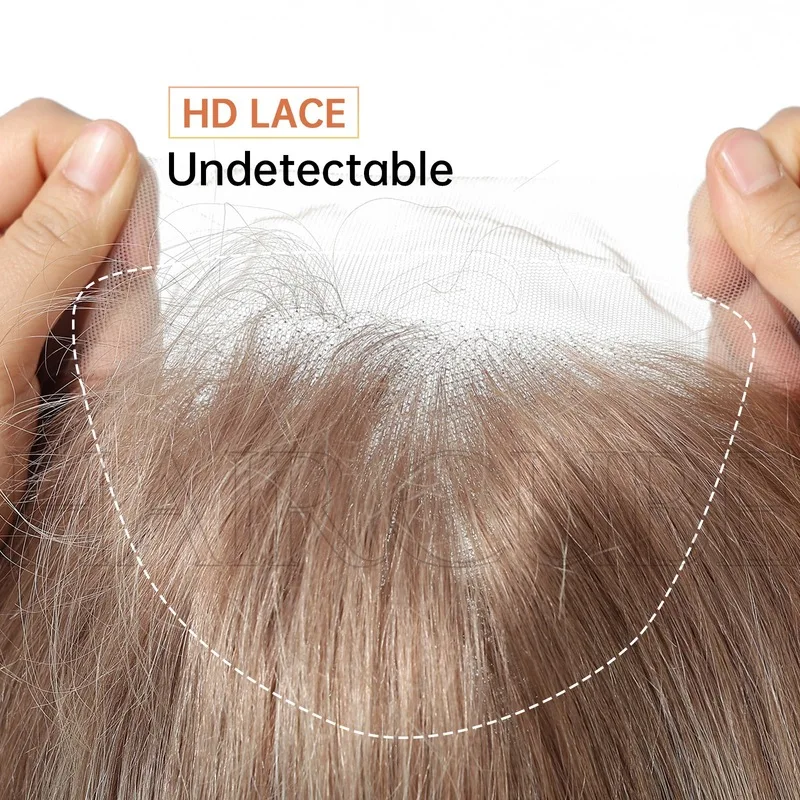 Lace real human hair wig European American style 13*4 can be styled and dyed with a center or side part medium to