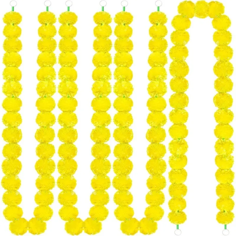 150CM Künstlicher Ringelblumen-Kranz Heim-Raumdekoration Esstisch-Party Künstliche Blumendekoration Hochzeitsdekoration Diwali-Accessoire – Detail 8