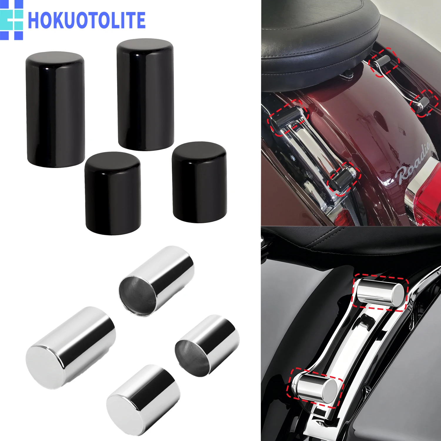 Motorcycles 4Point Docking Hardware Accessories 4Pcs Magnet Lid Kit For Harley Touring Road King Road Street Electra Glide 09-UP