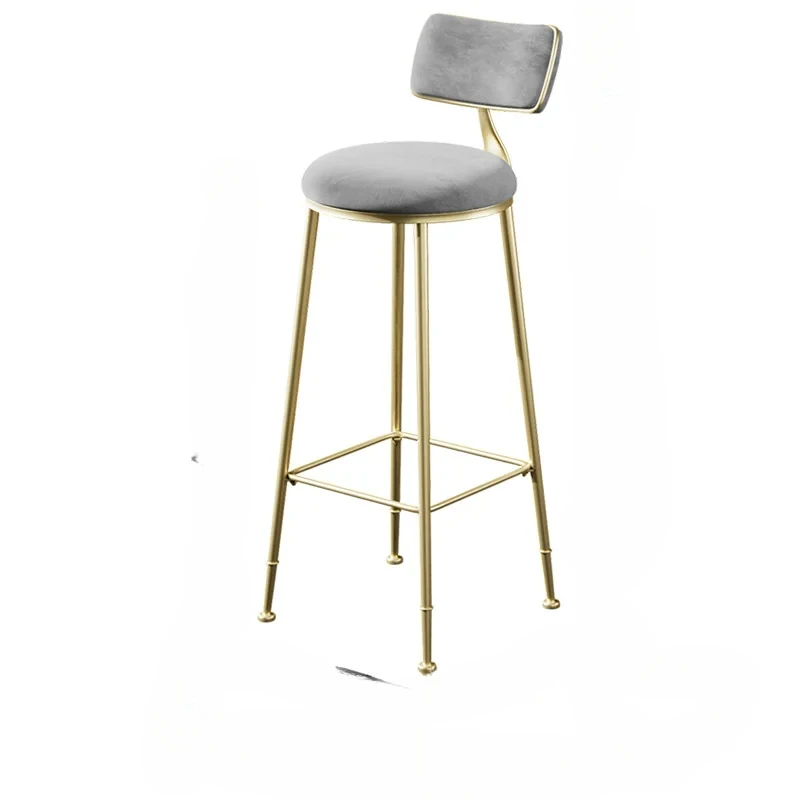 

Nordic Luxury Bar Chairs Simple Bar Stool Coffee Restaurant Leisure Backrest High Table Stool for Kitchen Sillas Para Barras