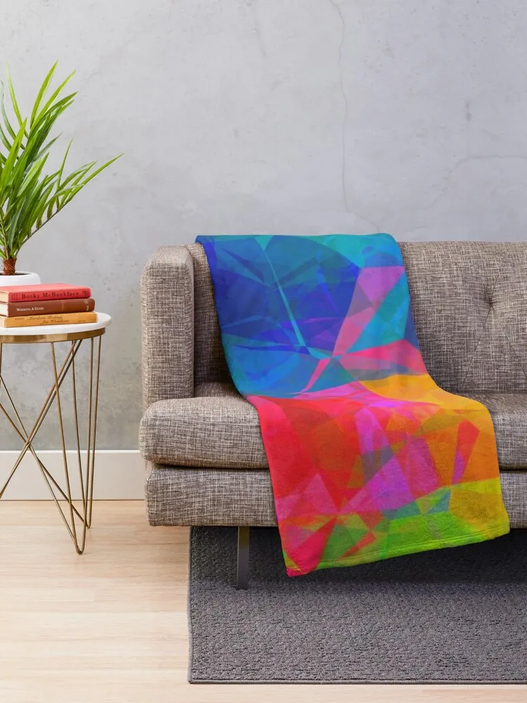 Vibrant Abstract Color Burst Throw Blanket Flannel Fabric Dorm Room Essentials valentine gift ideas