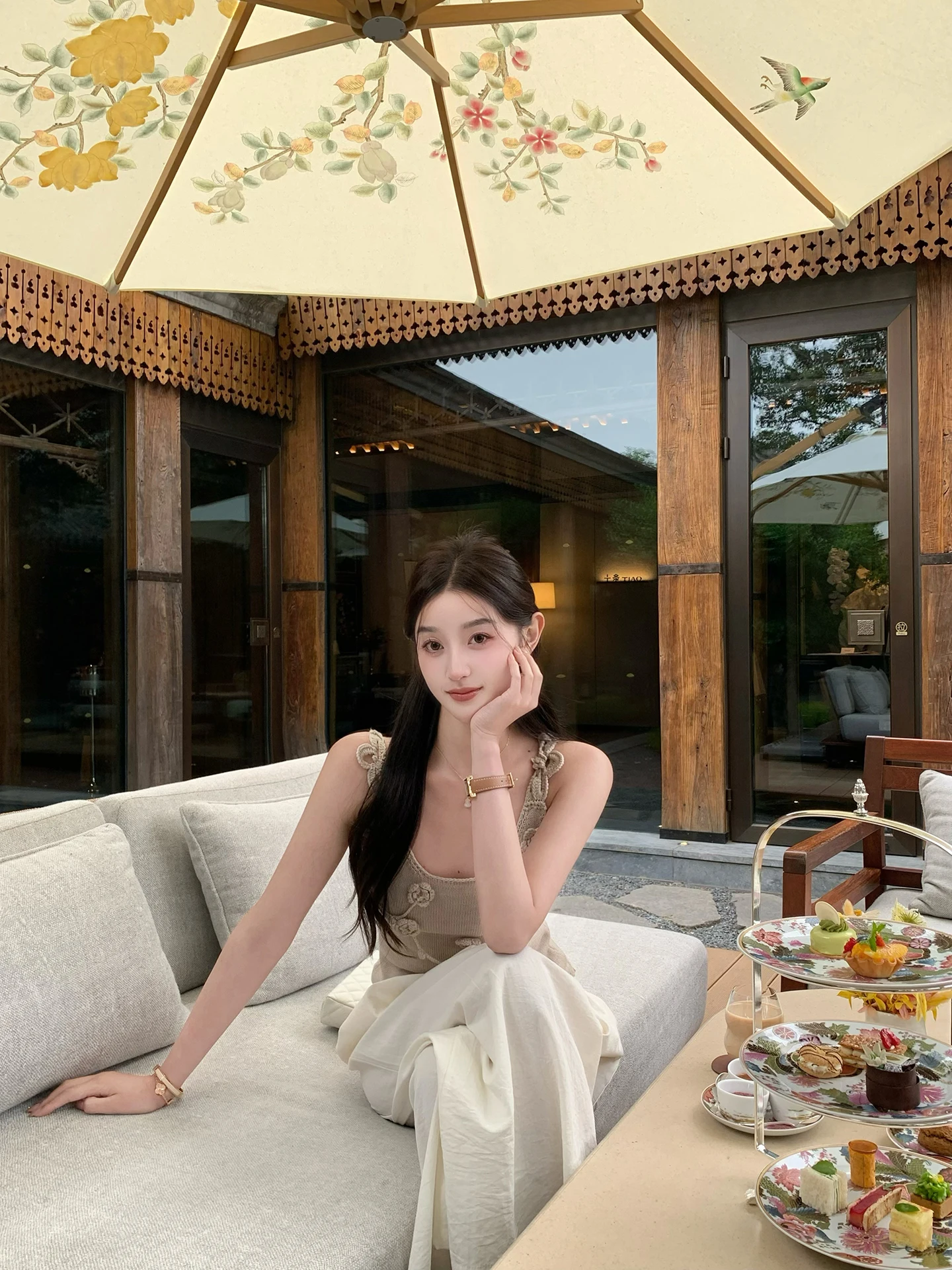 

Cchen Chenchun Floral Knitted Vest Women's Strapl Sensual Outerwear ort Pure Color Versatile Sle Summer 2025