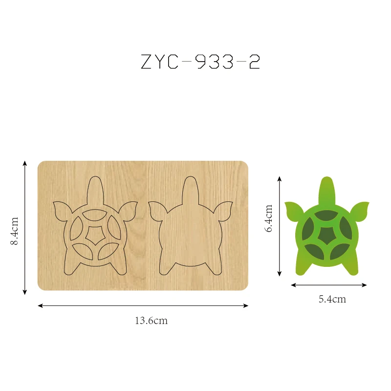 قالب قطع خشبي بقلادة السلحفاة، مناسب لآلات القطع بالقالب، ZYC-933