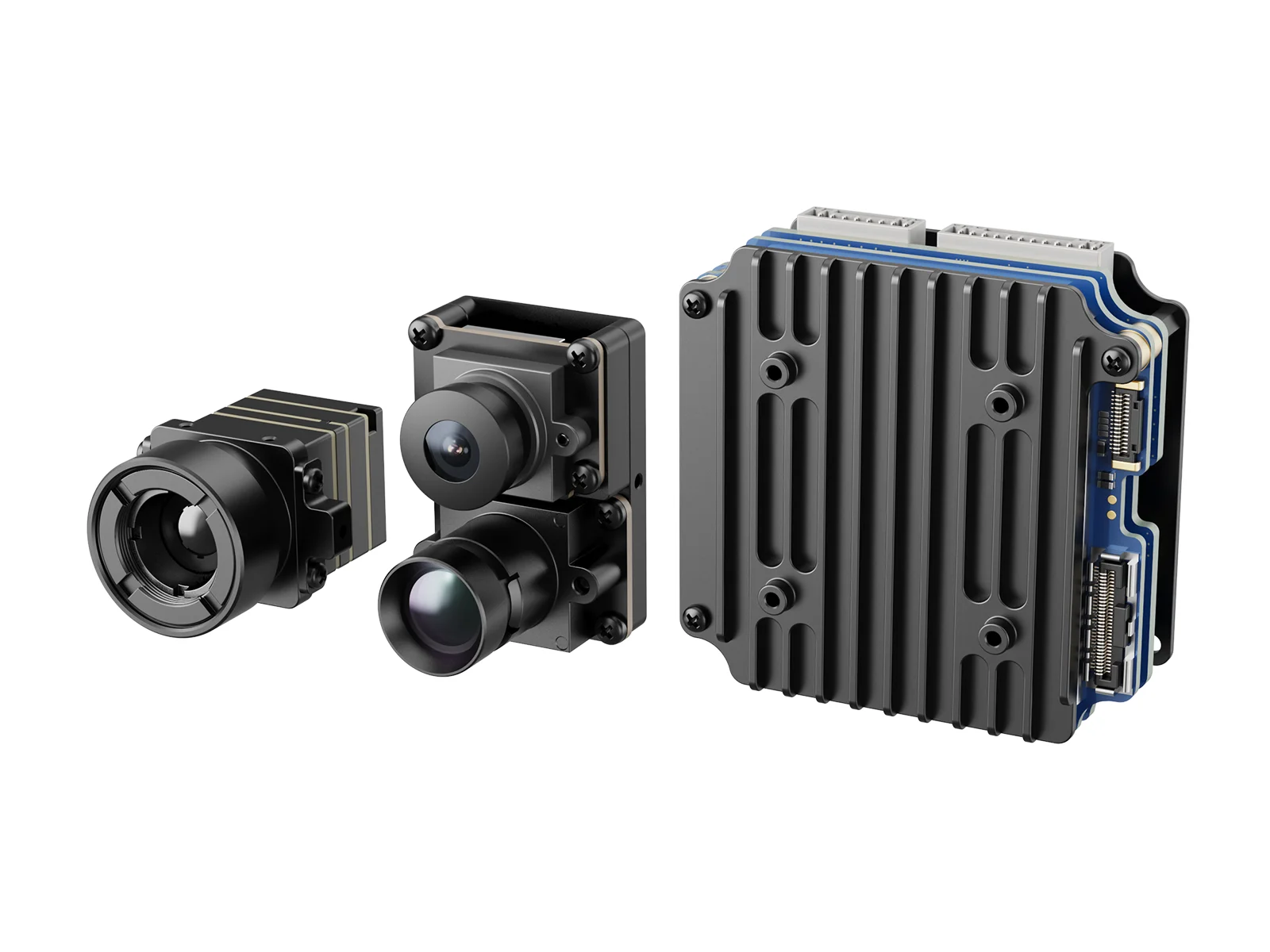 CTIC AI Tracking Thermal Imaging Camera Module 384x288 Infrared Camera, Telephoto Wide Angle Visible Light Tri-Sensor Metal