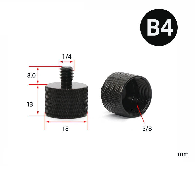 Dado di conversione vite per fotocamera 2pc da 5/8 a 3/8 a 1/4 pollici supporto adattatore per treppiede DSLR piastra a sgancio rapido supporti fotocamera Acc