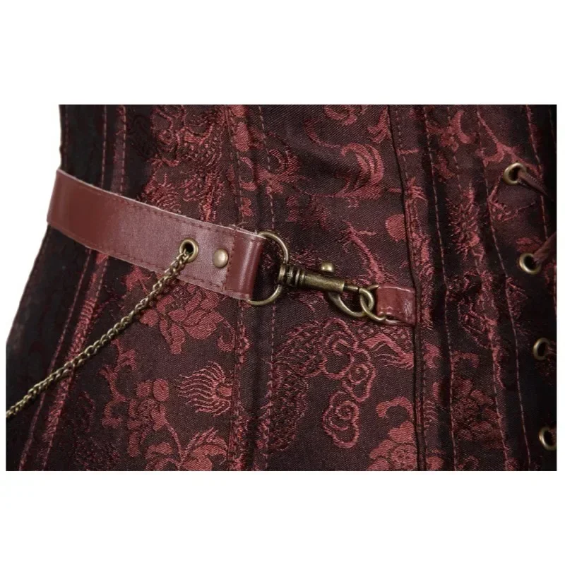 Cosplay Viking Medieval Steampunk Clothes Women Pirate Costume Gothic Knight Corset Halloween Leathter Halter Vest Disfraz image 4