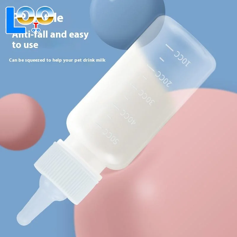 الحيوانات الأليفة هريرة زجاجة تستخدم في الرضاعة الحلمة المغذية يمكن الضغط السائل الحليب زجاجة الرضاعة لحديثي الولادة الكلاب الجراء الأرانب الهامستر القط