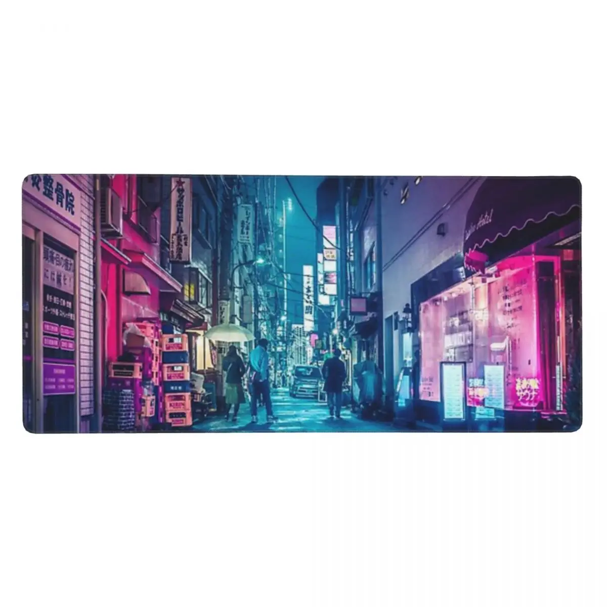 

Tokyo Midnight Rain Pink And Blue Aesthetic Neon Lights Mouse Pad Desk Protector Gamer Keyboard Pc Accessories Mat