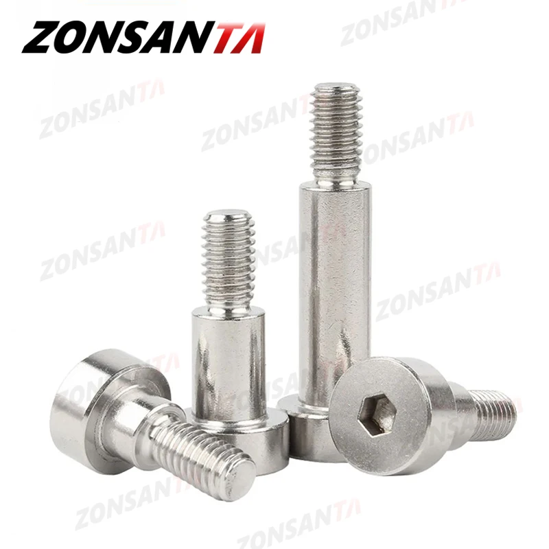 Hexagon Socket Cap Head Roller Shoulder Screws Bearing Bolt 304 Stainless Steel Plug Stuff Screw M2 M2.5 M3 M4 M5 M6 M8 M10 M12