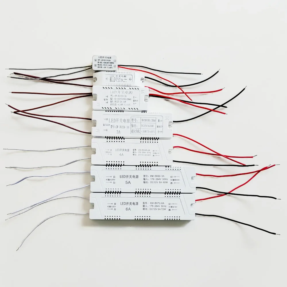 6W-72W LED Driver Power Supply For AC220 to DC12V 1A 2A 3A 4A5A6A Power Supply Control Lighting Transformers For LED Light Strip